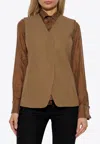 Max Mara Reno V-neck Vest In Brown
