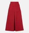 Max Mara Renoir Pleated Cotton Midi Skirt In Red