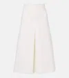 Max Mara Renoir Pleated Cotton Midi Skirt In White