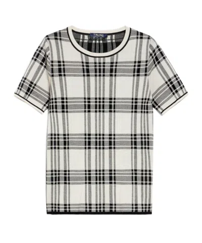Max Mara Resena Freshly Cut Wool Knitted T-shirt In Gray