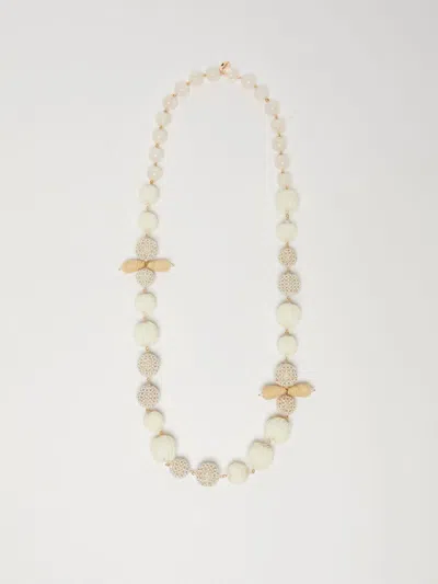 Max Mara Resin And Metal Necklace In White