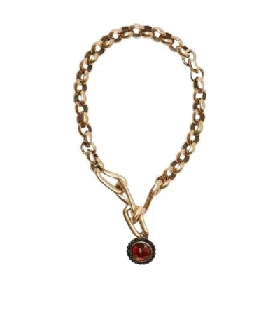 Max Mara Resin Detail Necklace In Yellow
