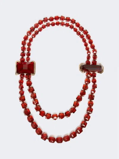 Max Mara Resin Necklace With Stones In Red