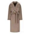 Max Mara Resina Brown Belted Coat In Brown