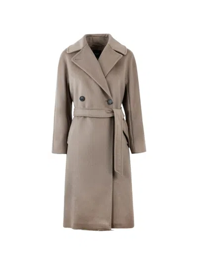 Max Mara Resina Double-breasted Belted Coat In Multi