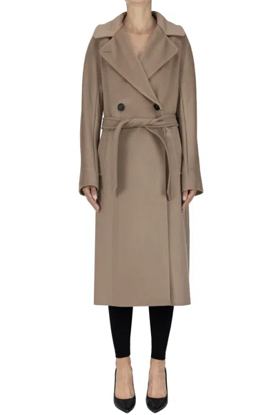 Max Mara Resina Double-breasted Coat In Camel