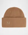 Max Mara Rib-knit Cashmere Beanie Hat In Camel