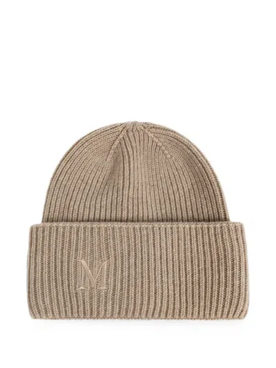 Max Mara Retina Ribbed-knit Beanie Hat In Red