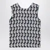 Max Mara Reversible Geometric Pattern Sleeveless Top In Navy