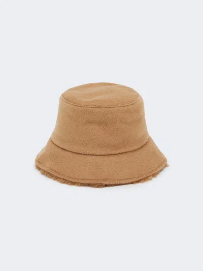 Max Mara Reversible Camel And Teddy Fabric Cloche Hat