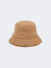 Max Mara Reversible Camel And Teddy Fabric Cloche Hat In Brown
