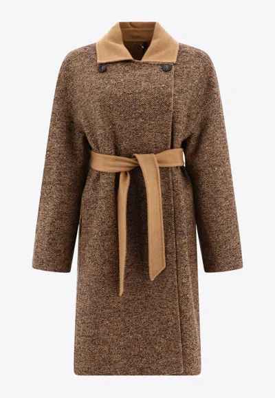 Max Mara Reversible Camel And Wool Coat In Brown