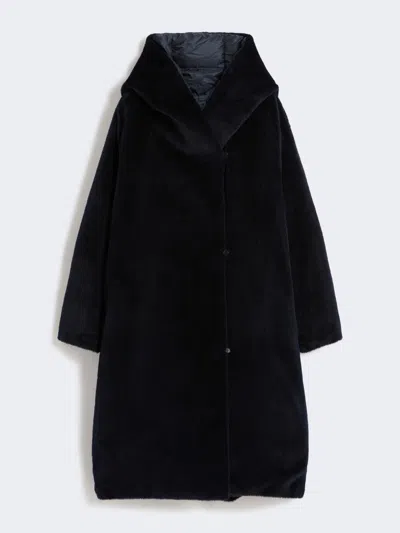 Max Mara Reversible Down Jacket In Water-repellent Canvas In Blue