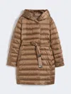 Max Mara Reversible Down Jacket In Water-repellent Satin In Brown