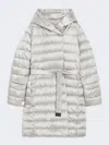 Max Mara Reversible Down Jacket In Water-repellent Satin In White