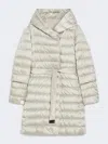 Max Mara Reversible Down Jacket In Water-repellent Satin In White