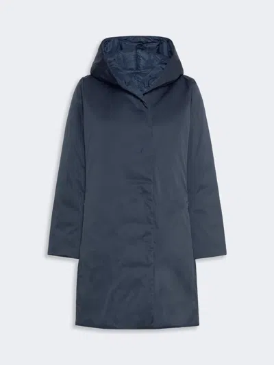Max Mara Reversible Down Jacket In Water-repellent Taffeta In Blue