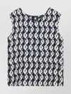 Max Mara Reversible Geometric Pattern Sleeveless Top In Blue