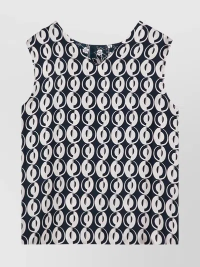 MAX MARA REVERSIBLE GEOMETRIC PATTERN SLEEVELESS TOP