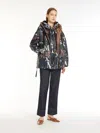 Max Mara Reversible Gilet In Water-resistant Printed Canvas In Ultramarine