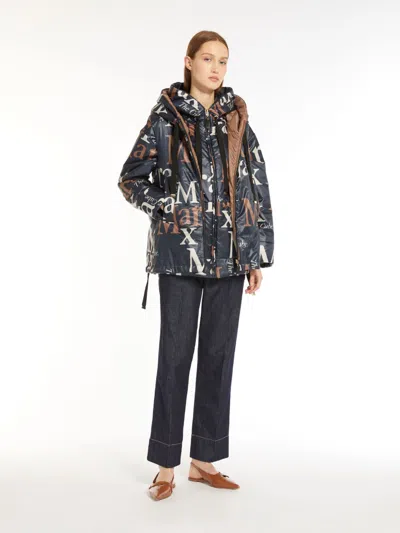 Max Mara Reversible Gilet In Water-resistant Printed Canvas In Black