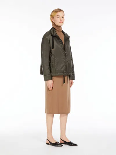 Max Mara Reversible Jacket In Water-resistant Technical Canvas In Black