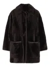 Max Mara Pirenei Reversible Sheepskin Coat In Brown