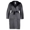 Max Mara Reversible Lilia Coat In Grey And Black Cashmere In Grey