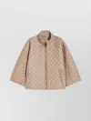 Max Mara Reversible Padded Cape High Collar In Neutral