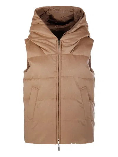 Max Mara Reversible Padded Gilet In Brown