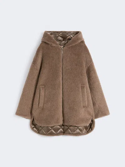 Max Mara Reversible Padded Mini Jacket In Brown