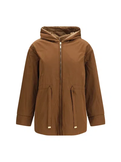 Max Mara Reversible Padded Parka In Brown