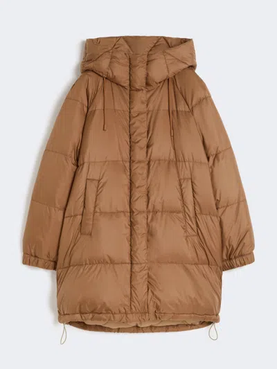 Max Mara Reversible Parka In Water-resistant Canvas In Brown