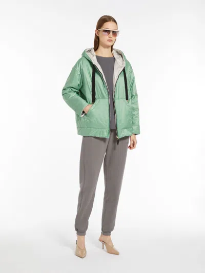 Max Mara Reversible Parka In Water-resistant Canvas In Green