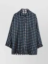 Max Mara Reversible Pattern Silk Blouse In Blue