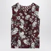 Max Mara Reversible Silk Camisole Top With Floral Pattern In Multi