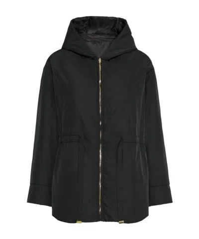 Max Mara Reversible Quilted Cotton Jacket In Black