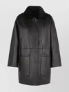 Max Mara Reversible Shirt With Collar And Pockets In Black