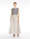 Max Mara Long Taffeta Skirt In Navy