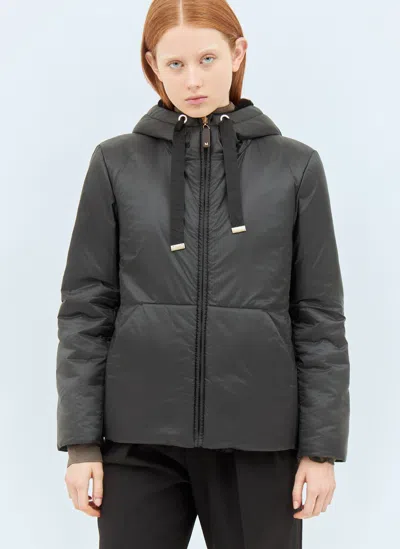 Max Mara Reversible Technical Canvas Jacket In Black