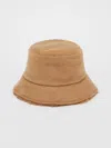 MAX MARA REVERSIBLE TEDDY FABRIC AND CAMEL COLOUR HAT