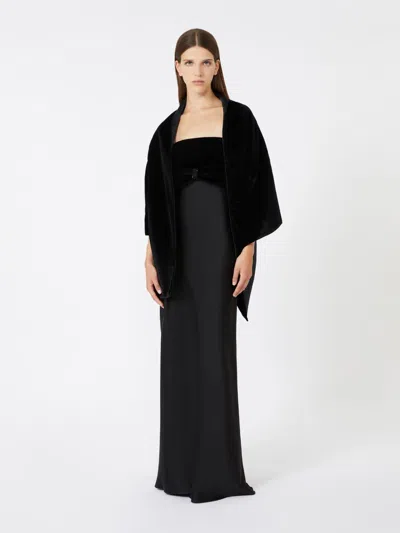 Max Mara Reversible Velvet And Duchesse Stole In Black