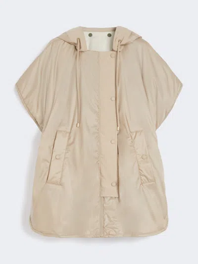 Max Mara Reversible Water-repellent Canvas Cape In Neutral