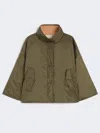 Max Mara Reversible Water-repellent Canvas Jacket In Green