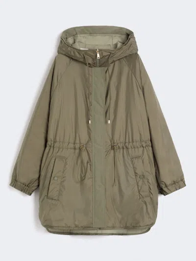 Max Mara Reversible Water-repellent Canvas Parka In Green