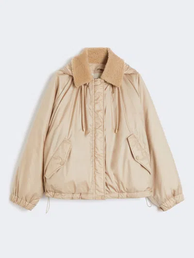 Max Mara Reversible Water-repellent Canvas Windbreaker In Neutral
