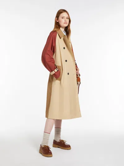 Max Mara Reversible Water-repellent Fabric Trench Coat In Honey