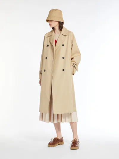 Max Mara Reversible Water-repellent Fabric Trench Coat In Honey