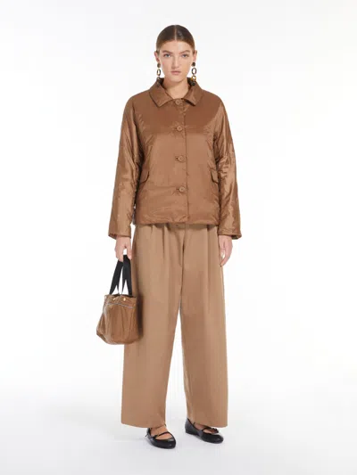 Max Mara Reversible Water-repellent Technical Canvas Jacket In Brown