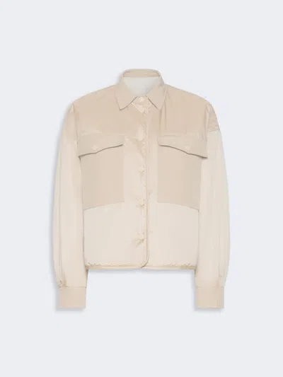 Max Mara Reversible Water-repellent Canvas Padded Jacket In Sand